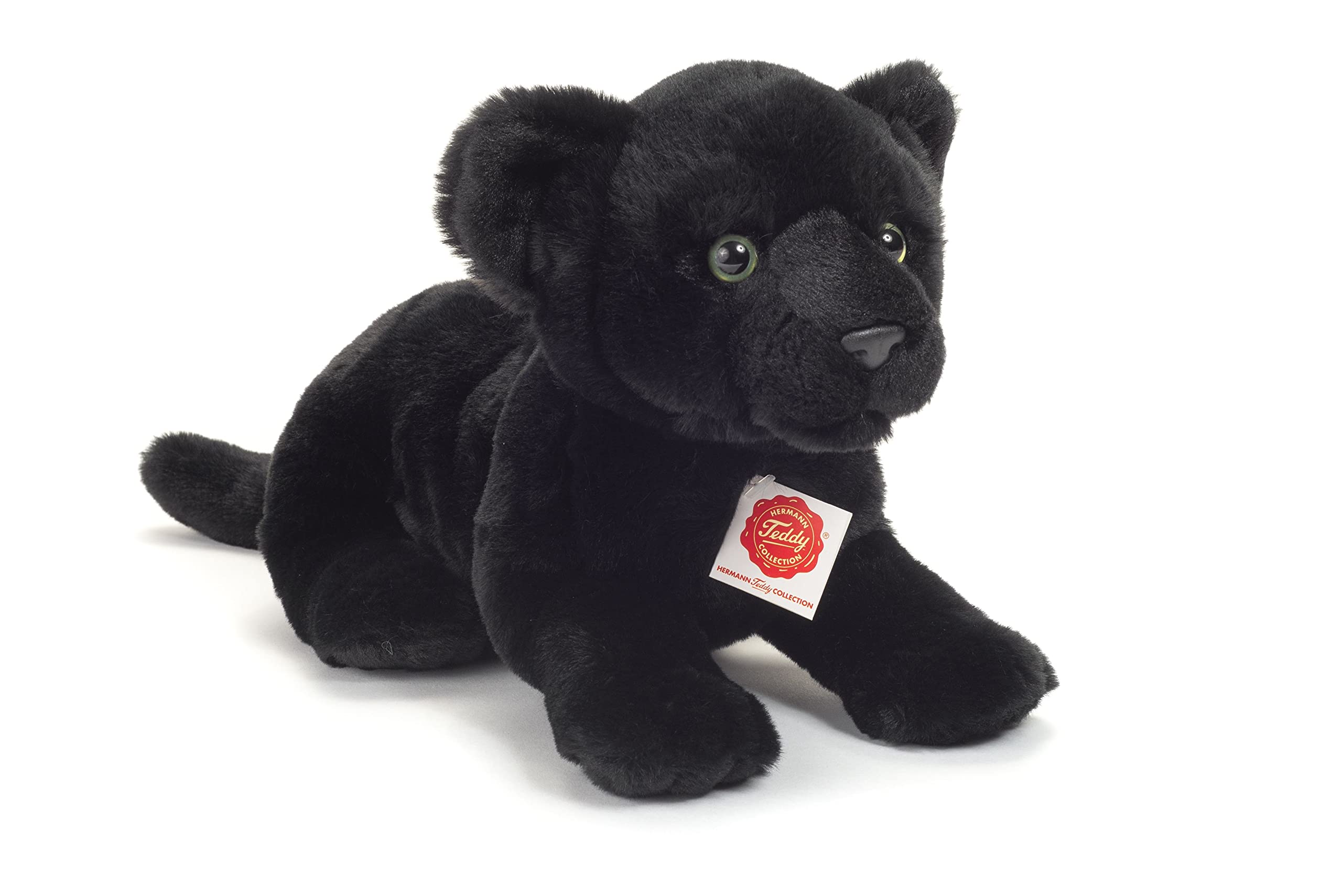 Teddy Hermann 90475 Panther Baby liegend 30 cm, Kuscheltier mit idealem Recyclinganteil (Füllmaterial)