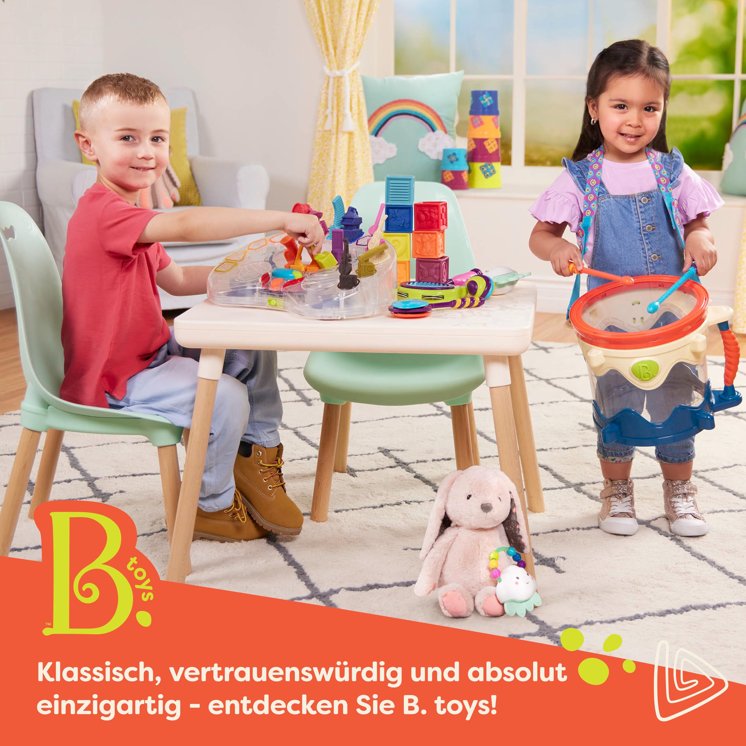 B. toys - Happyhues - Coral Cutie - Plüschhase - Superweiches Plüschtier - Plüschtier für Babys, Kleinkinder, Kinder - Waschmaschinenfest - 0 Monate +