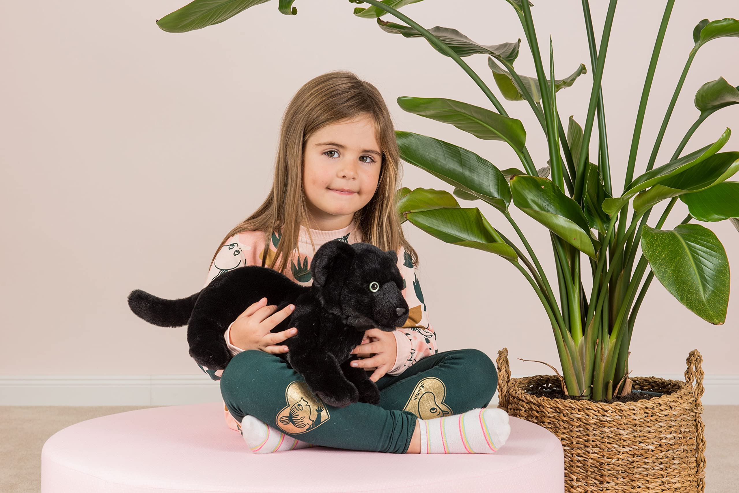 Teddy Hermann 90475 Panther Baby liegend 30 cm, Kuscheltier mit idealem Recyclinganteil (Füllmaterial)