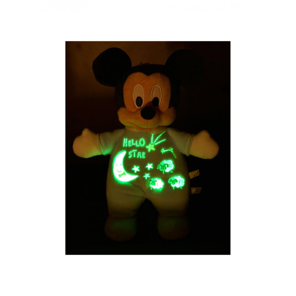 Simba 6315872502 - Disney Mickey Mouse 25cm Plüschtier, Glow in the Dark, Micky Maus, Plüschspielzeug, ab den ersten Lebensmonaten