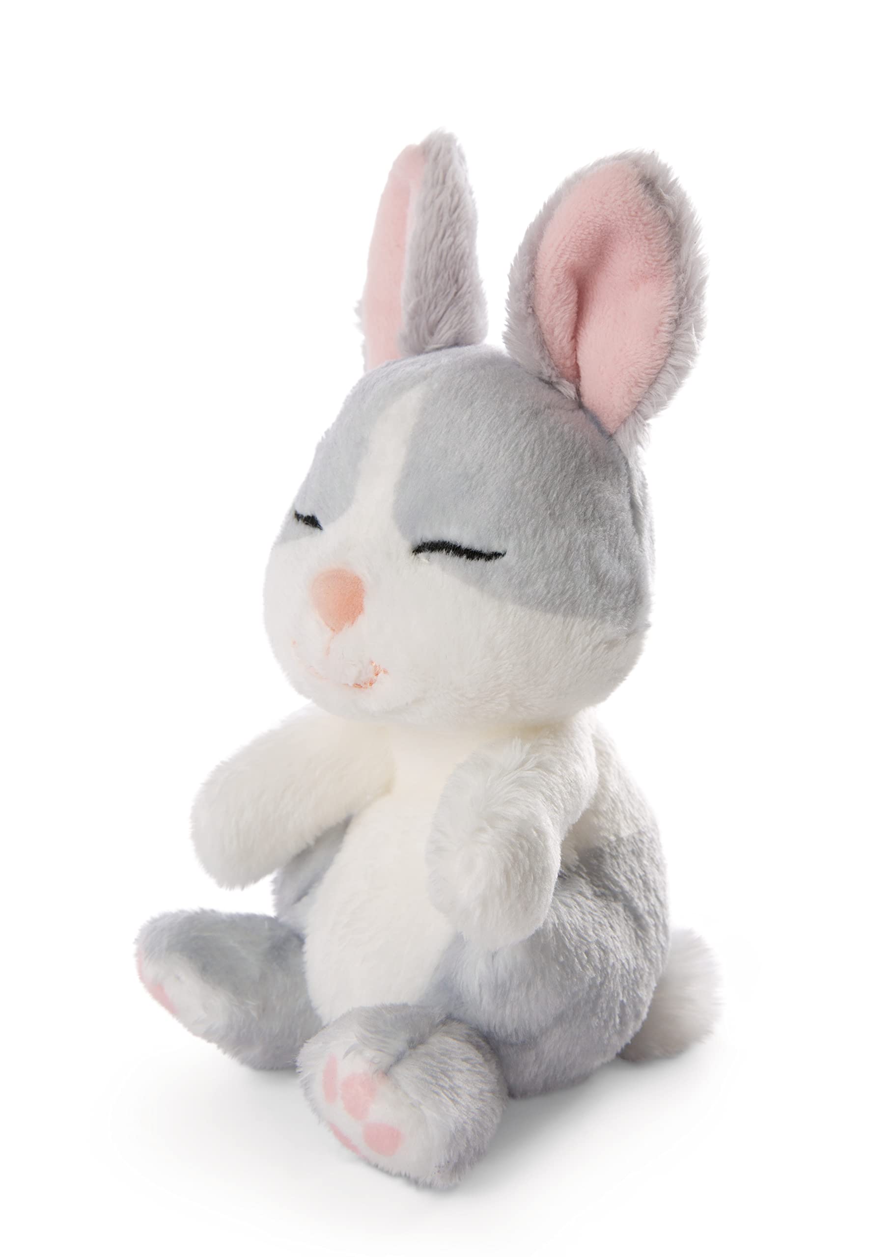 NICI Kuscheltier Hase grau 12 cm – Stofftier aus weichem Plüsch, niedliches Plüschtier im Körbchen zum Kuscheln und Spielen, für Kinder & Erwachsene, 48706, tolle Geschenkidee, hellgrau