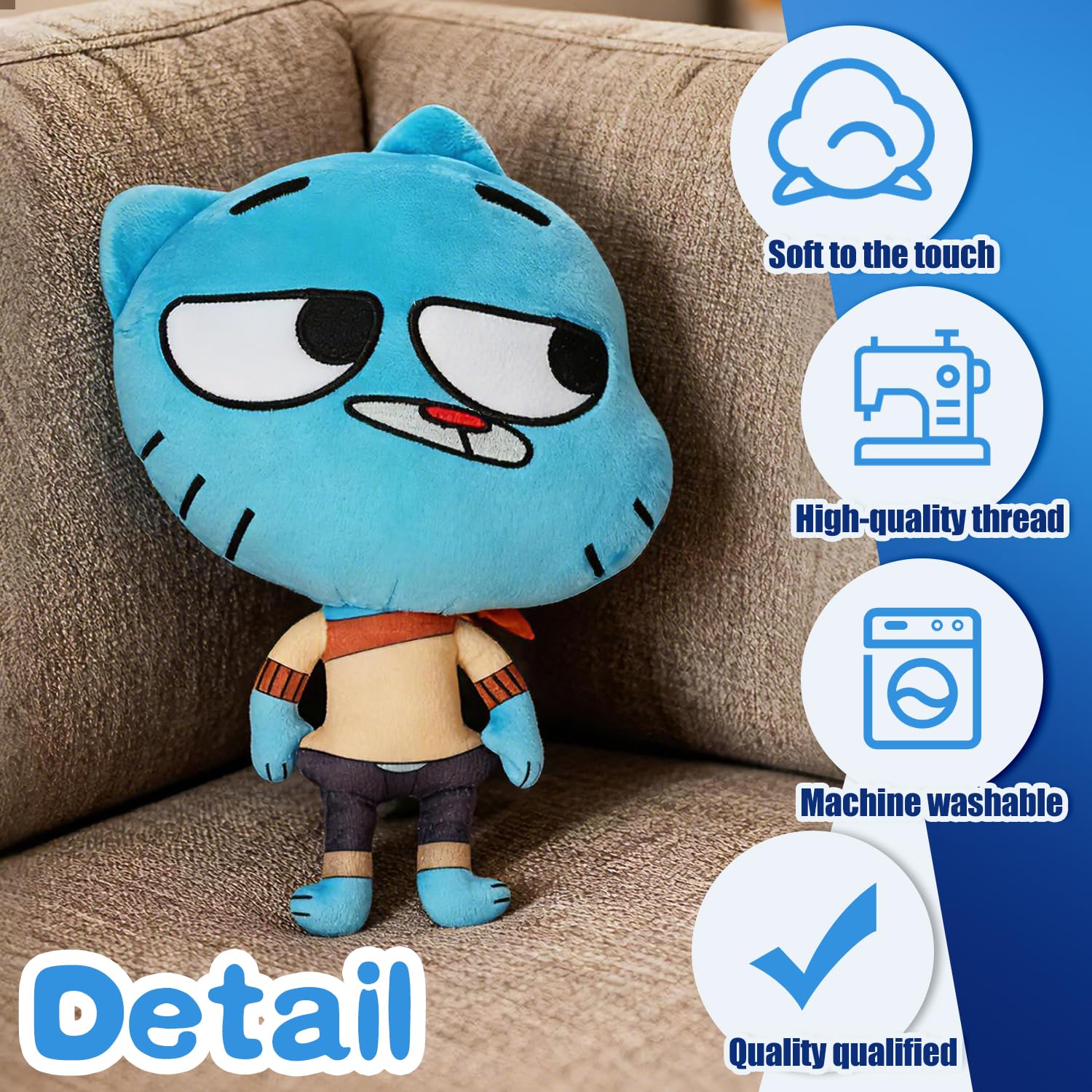HBSFBH Gumball Plushie, Gumball Plush, Gumball Kuscheltier, Gumball Plushies Toys, Gumball Plüschtier, Gumball Puppe Spielzeug, für Fans, Weihnachts, Geburtstag